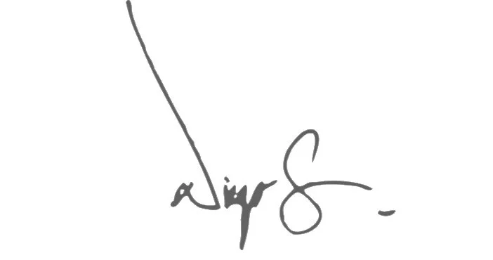 Close-up of a handwritten signature in black ink.