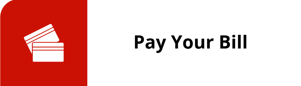 Graphic with credit cards on a red background and the text 'Pay Your Bill'