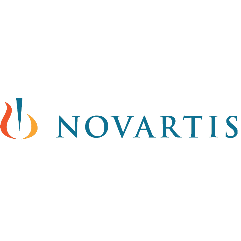 Novartis logo with stylized emblem on the left and the company name in blue text on a white background.