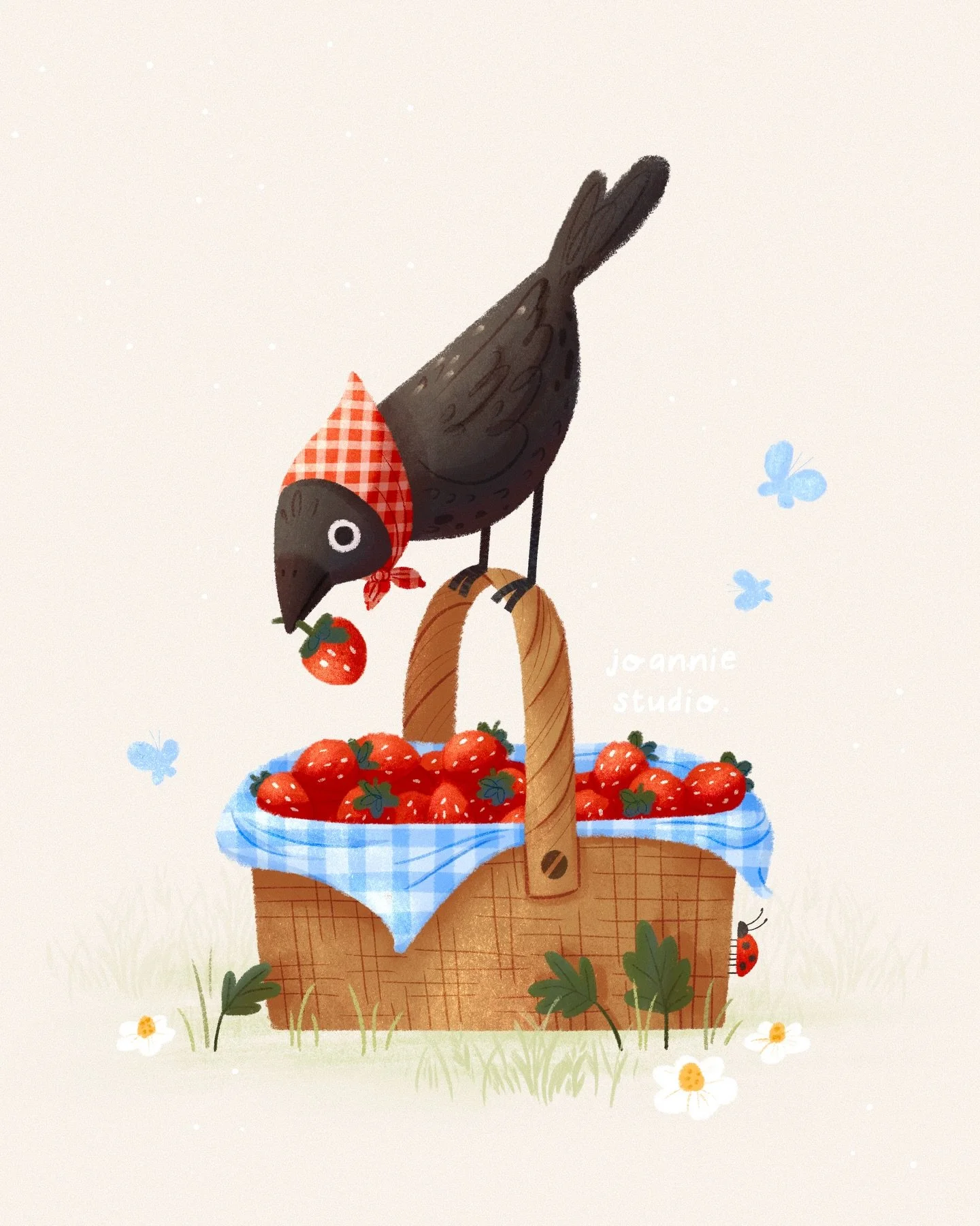 Happy March, lovelies 🍓🌷

I couldn&rsquo;t resist joining this Draw This In Your Style challenge by @ania.mniam.art &mdash; it was simply too sweet not to!🐦&zwj;⬛🍓

There&rsquo;s something so fun about reimagining someone else&rsquo;s piece throu