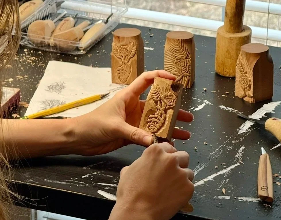 Hand Carving, Bread and Roses series. 