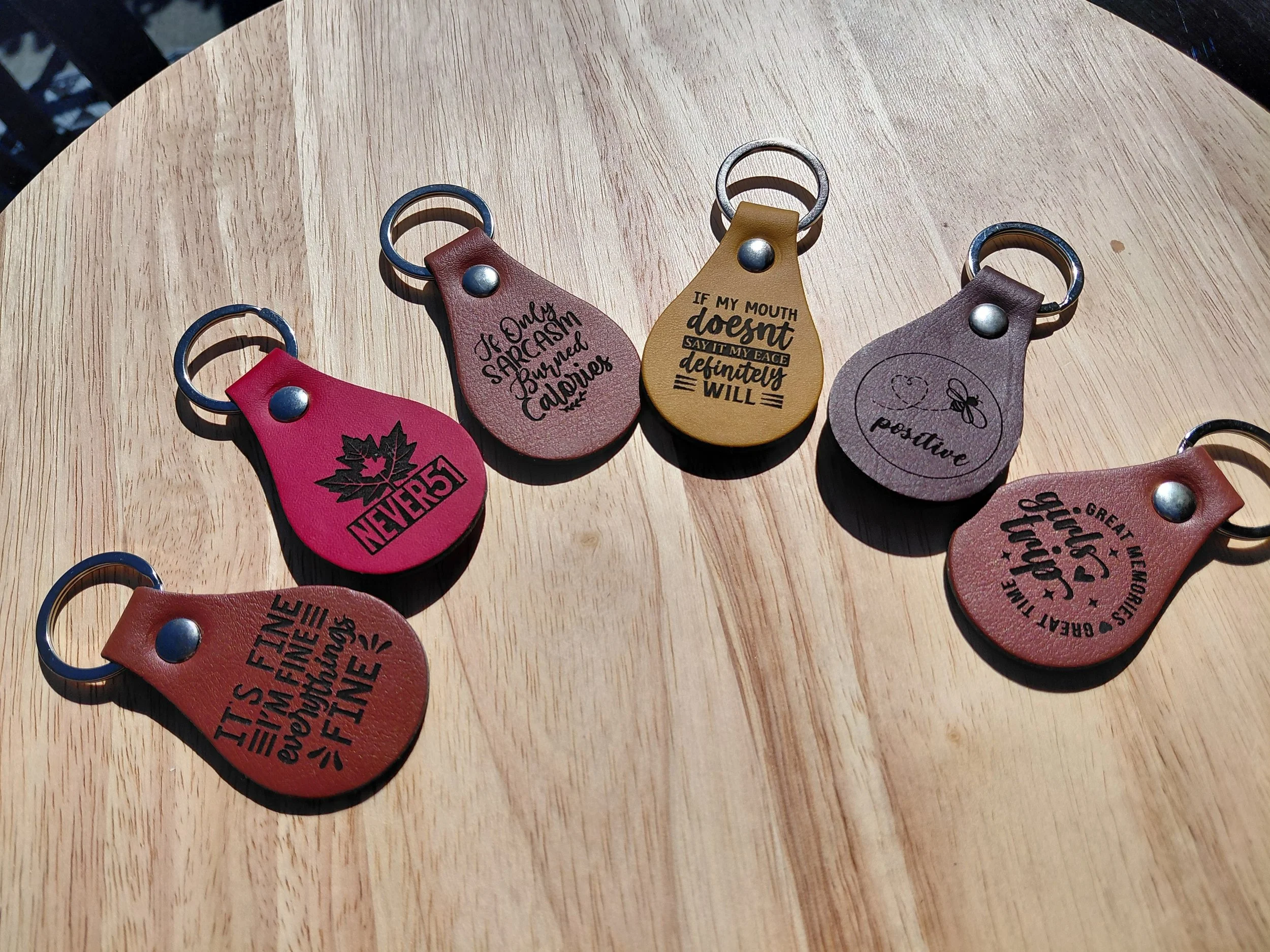 Humorous Leather Key Chains