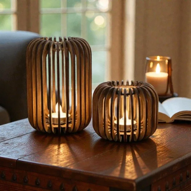 Wooden tealight holder