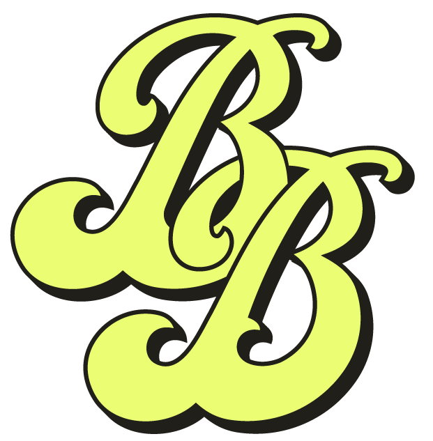 Stylized yellow letters 'BBB' on a black background.