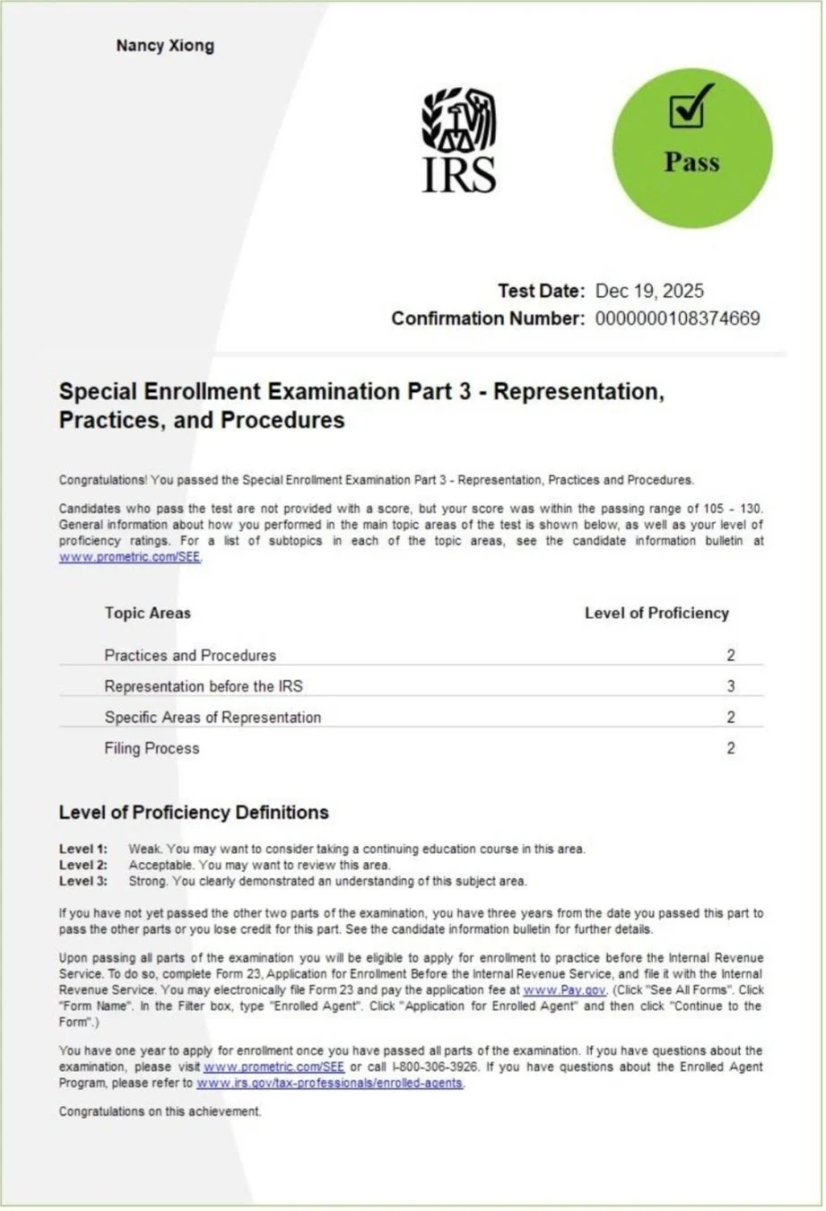 IRS SEE exam part 3