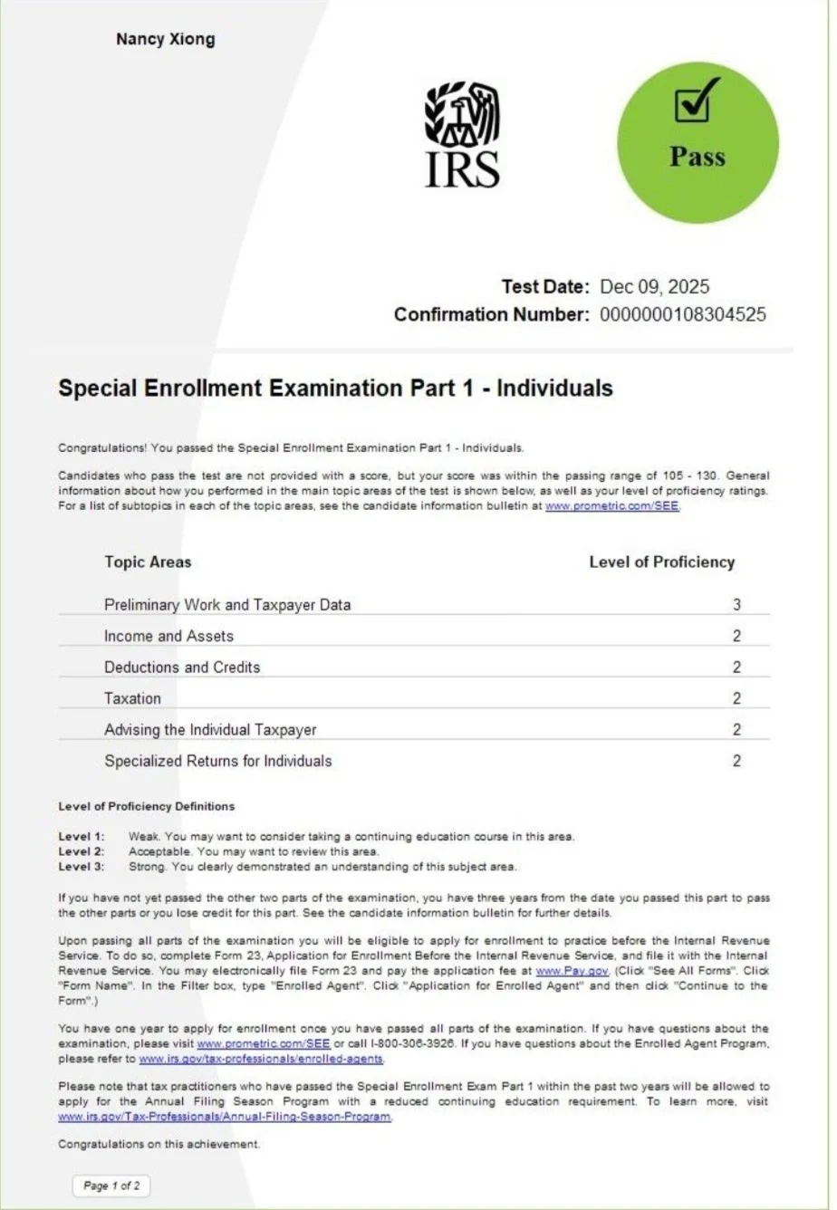 IRS SEE exam part 1
