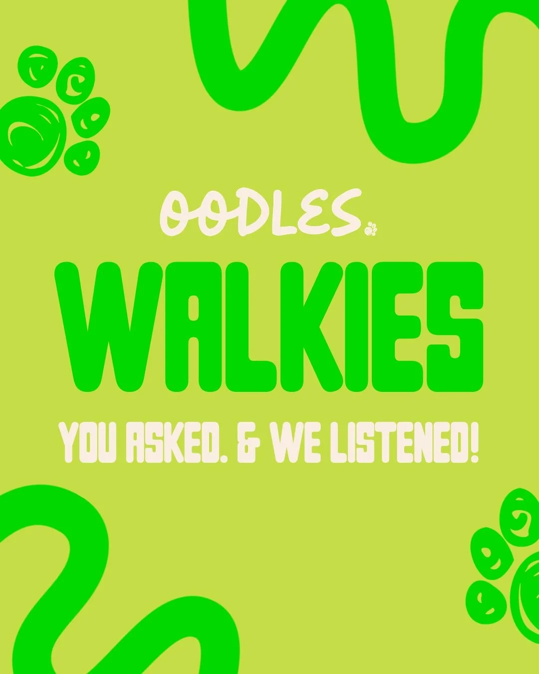 Why We&rsquo;re Launching Walkies
You asked&hellip; and we listened!
 So many of our playdate pups were thriving &mdash; but needed support between sessions.
 That&rsquo;s why we&rsquo;re launching Oodles Walkies:
 To bring the same trusted care, sam