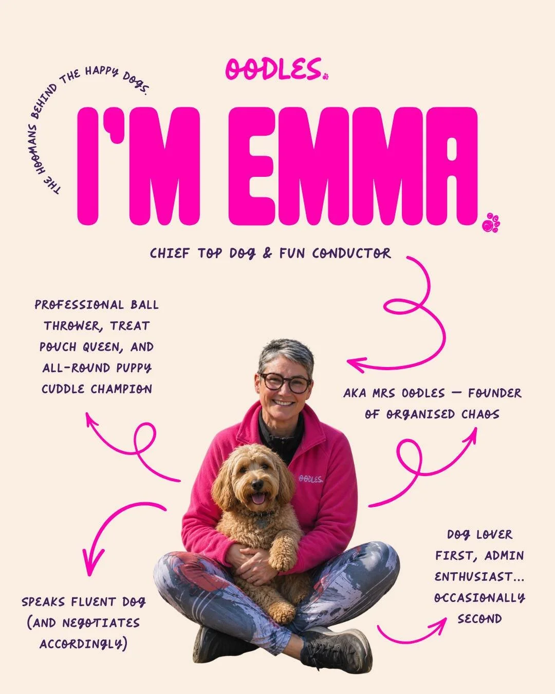Meet Emma ~ Founder of organised chaos, fluent in &ldquo;dog,&rdquo; and never seen without a ball-throwing arm of steel.
Big dogs, beach days, spontaneous adventures? That&rsquo;s our girl.
Swipe to see her &ldquo;This or That&rdquo;&mdash;and tell 