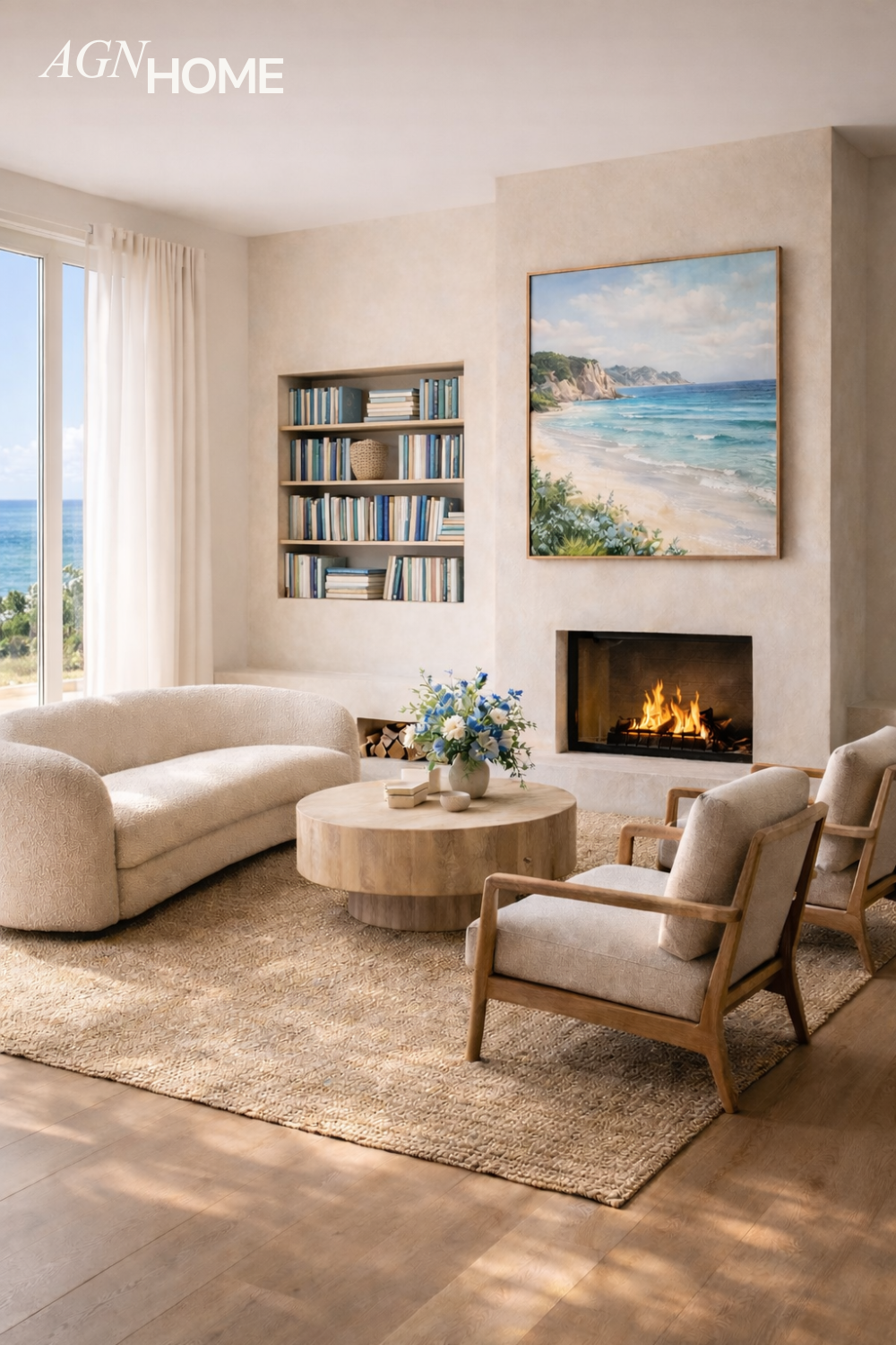 Modern Coastal Living Room Ideas | Organic Beach House Decor