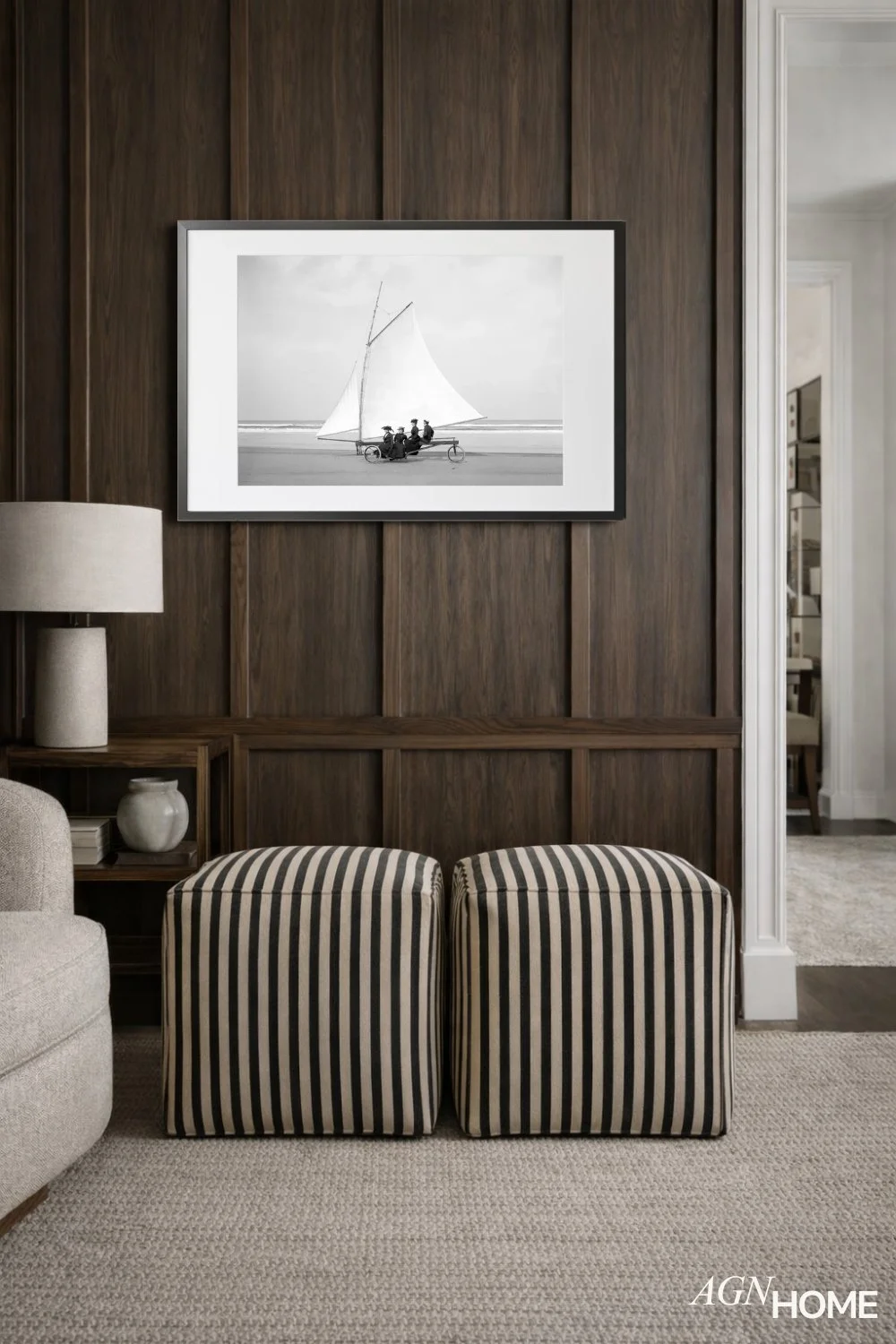 A Quiet Seating Moment in Dark Wood