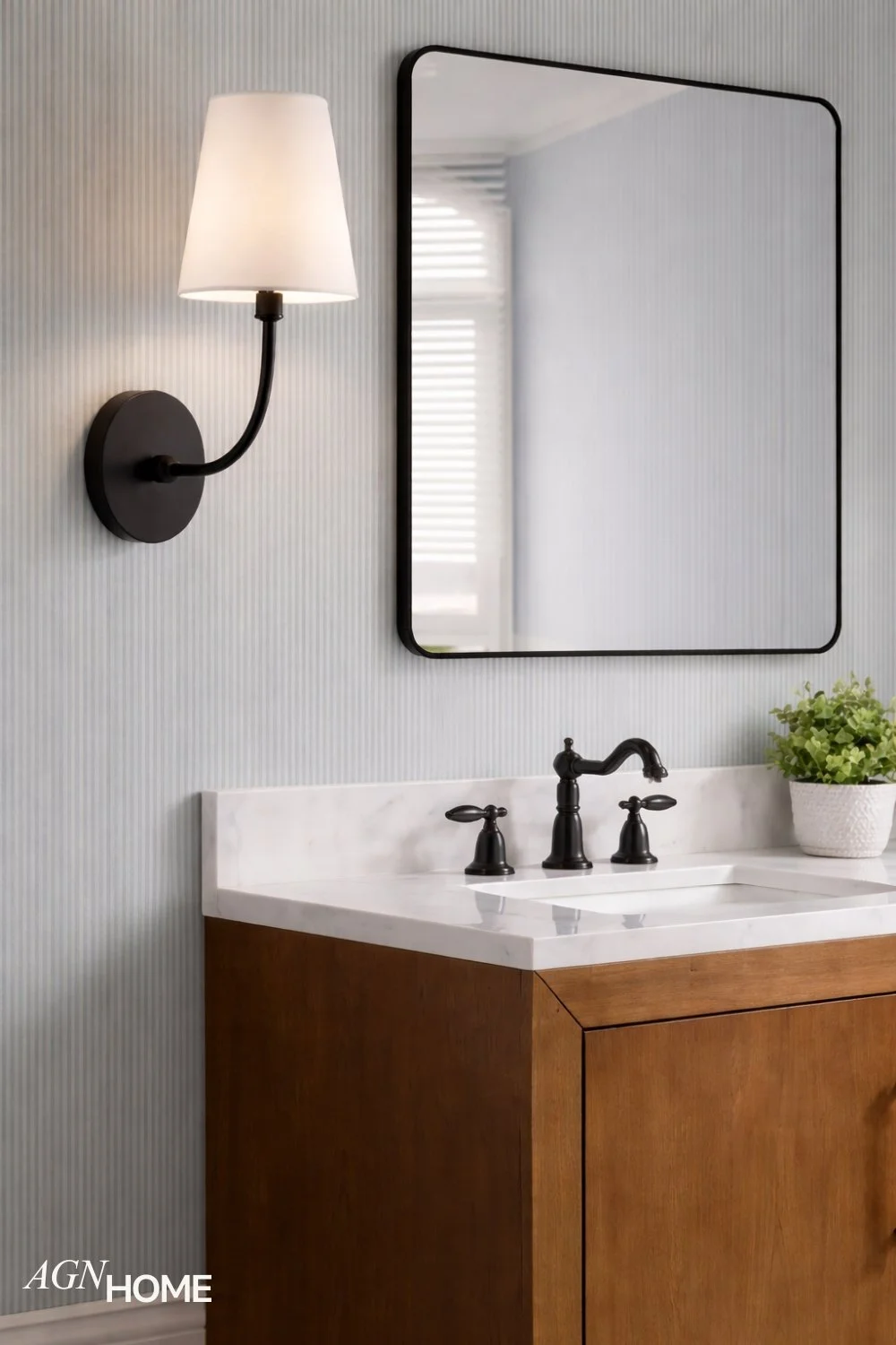 Blue Modern Double Vanity Bathroom
