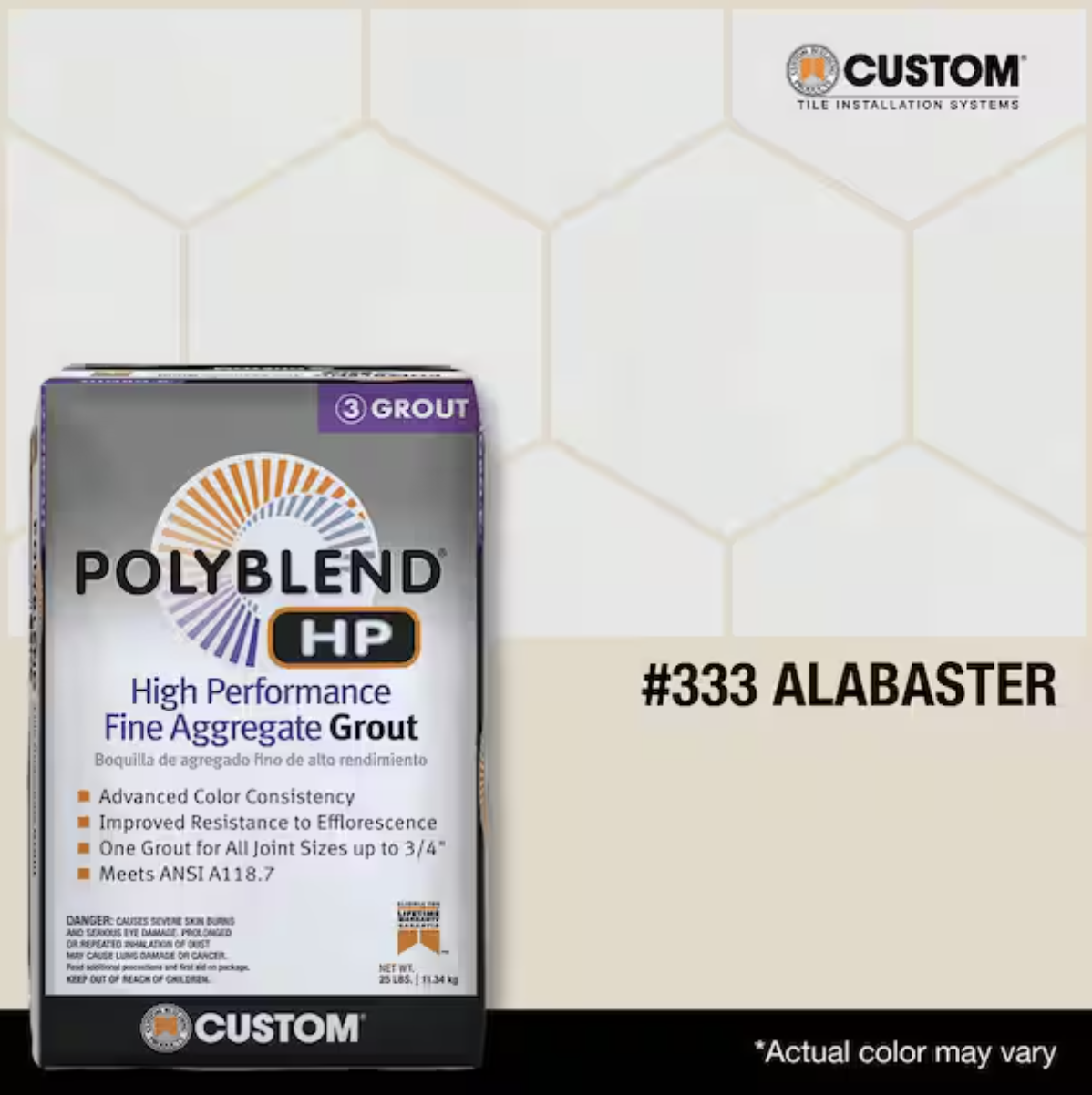 Polyblend HP #333 Alabaster 25 lbs. High Performance Fine Aggregate Grout