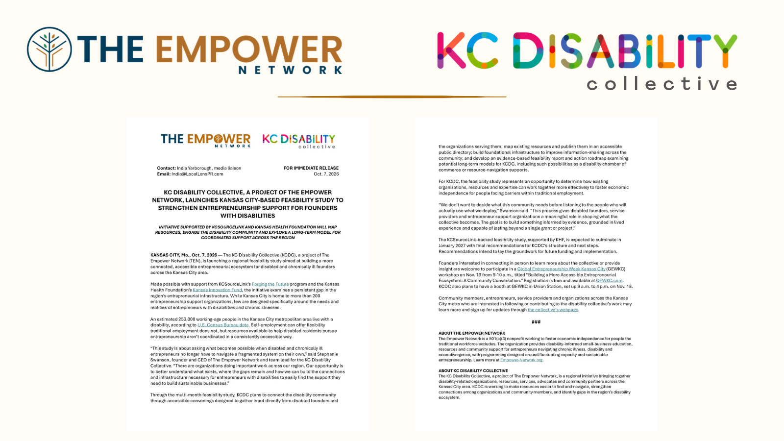 Press Release: KC Disability Collective Launches Kansas City-Based Study to Strengthen Support for Founders with Disabilities