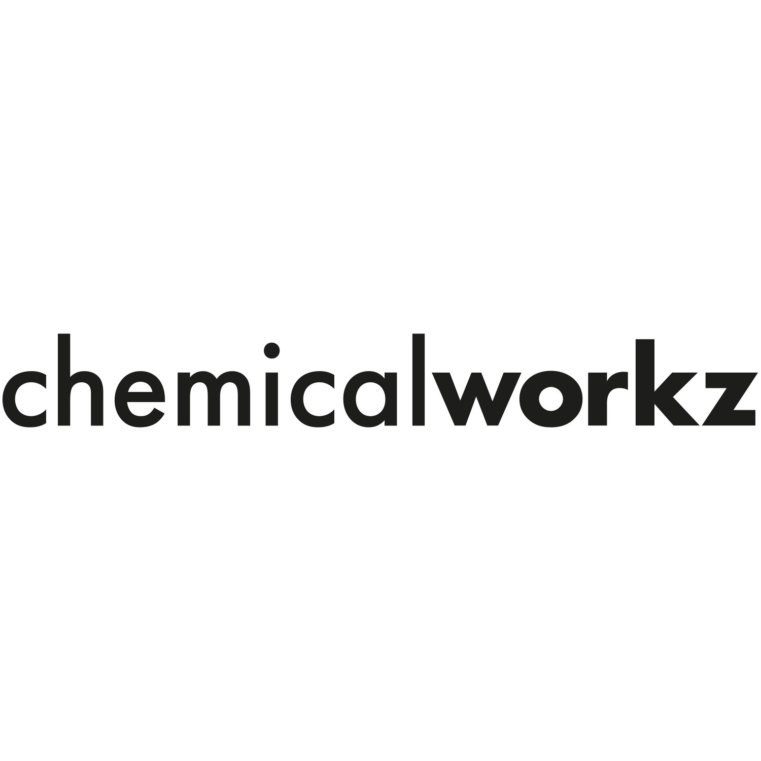 Das Logo von chemicalworkz, bestehend aus einem stilisierten atomaren Symbol in Schwarz und weiß, mit dem Schriftzug 'chemicalworkz' darunter.
