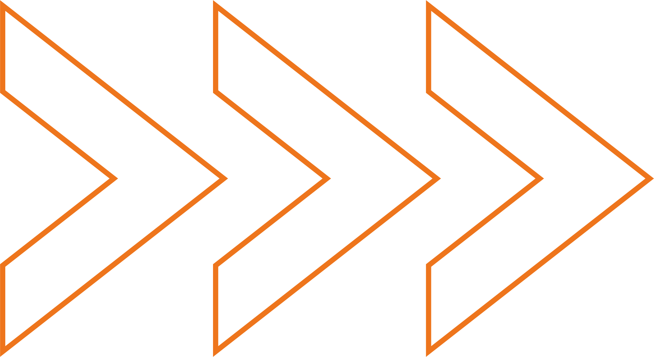 Grafik mit vier orange Linien, die Pfeile bilden, gegen einen schwarzen Hintergrund.