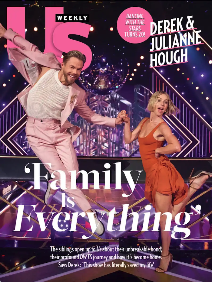 US weekly cover featuring Julianne and Derek Hough