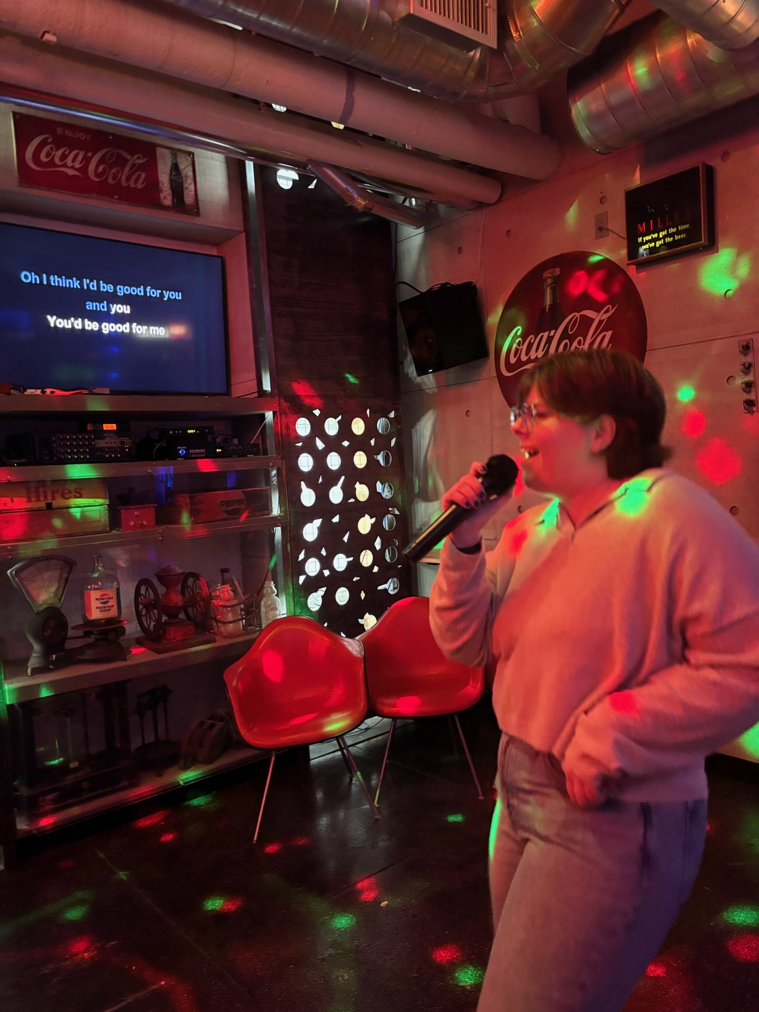 Keira Wade - Music Consultant singing karaoke at AIMP 2025 Music Summit