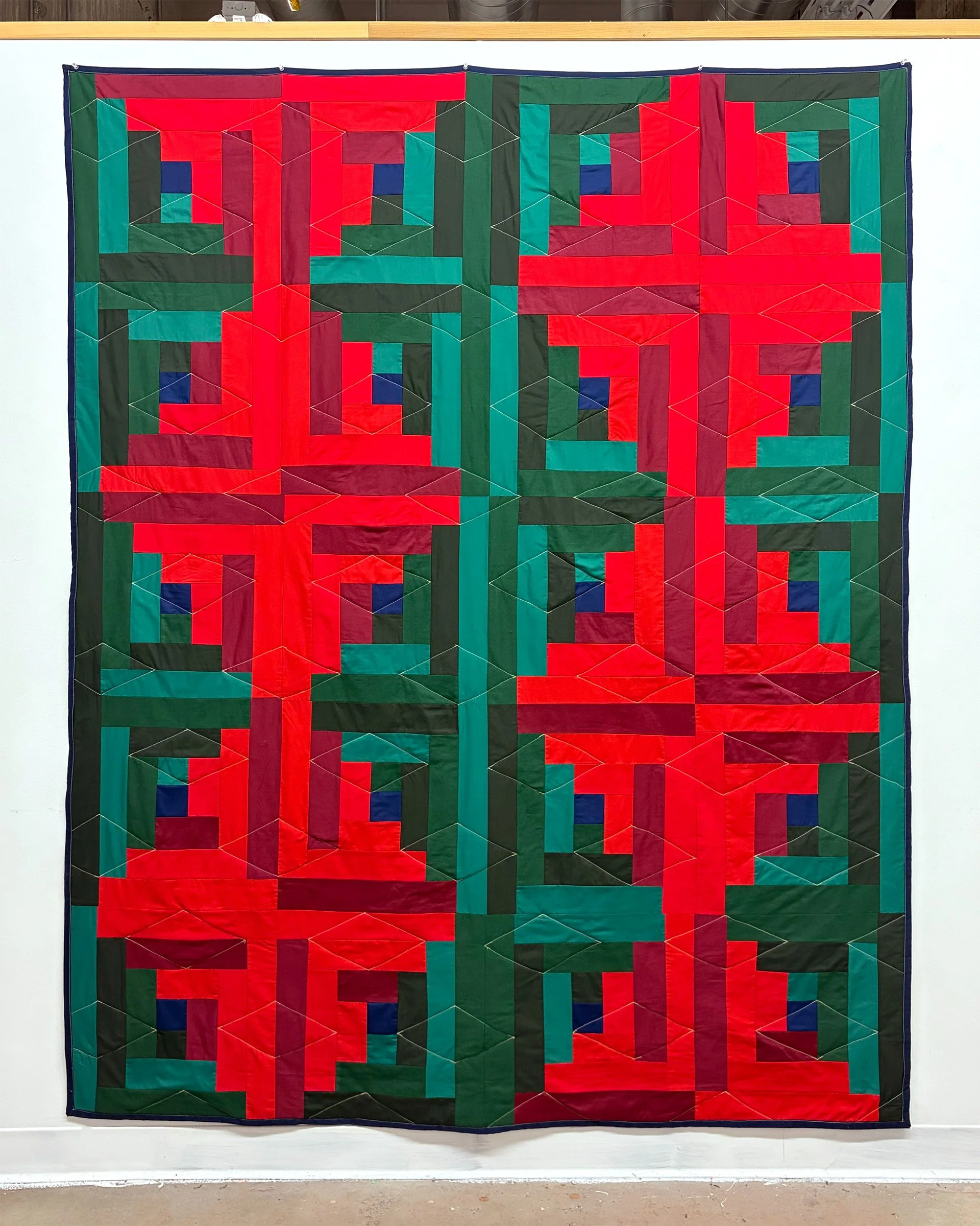 Five of Diamonds, 2026. Cotton quilt. 72 x 65 in.
