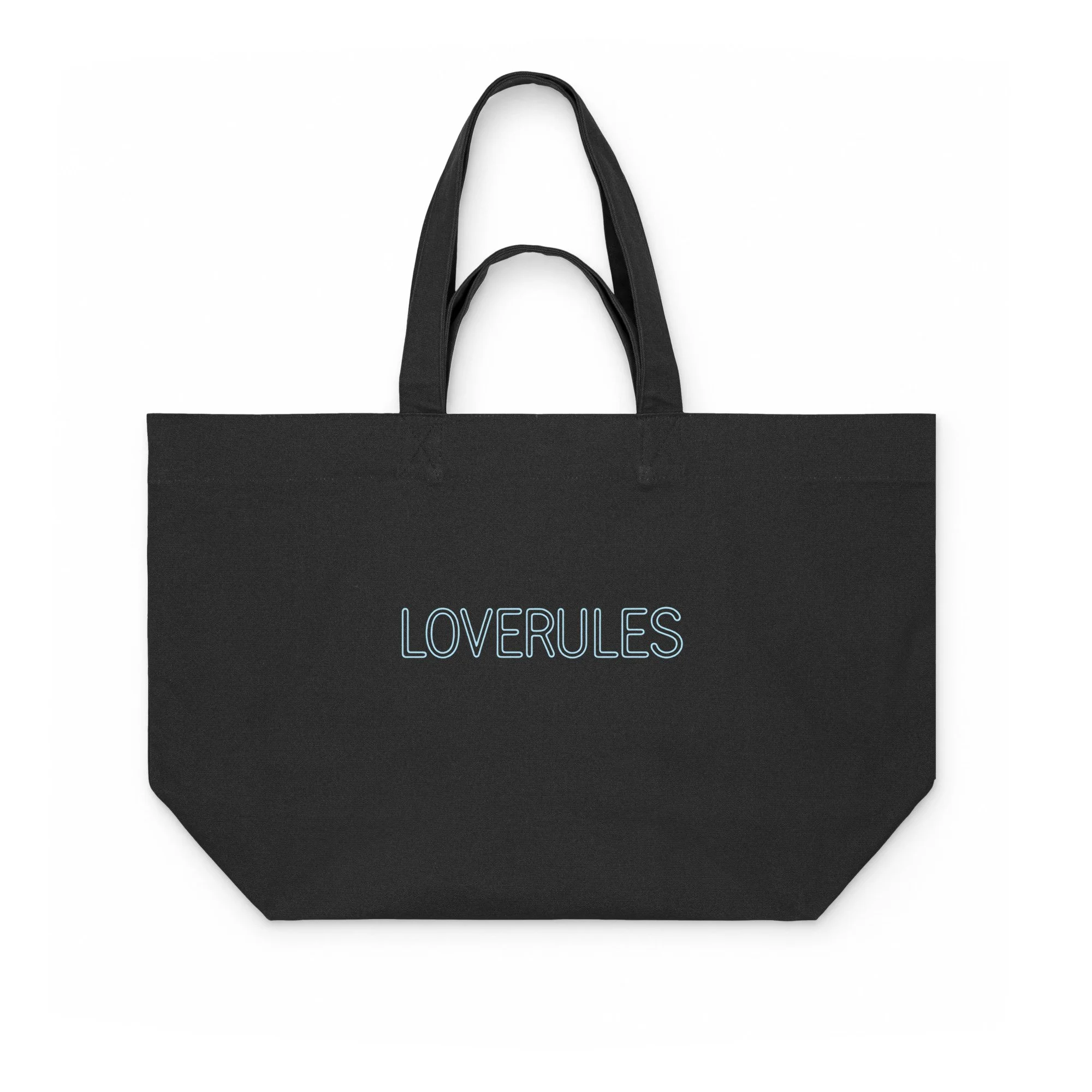 'LOVERULES' Large Tote Bag