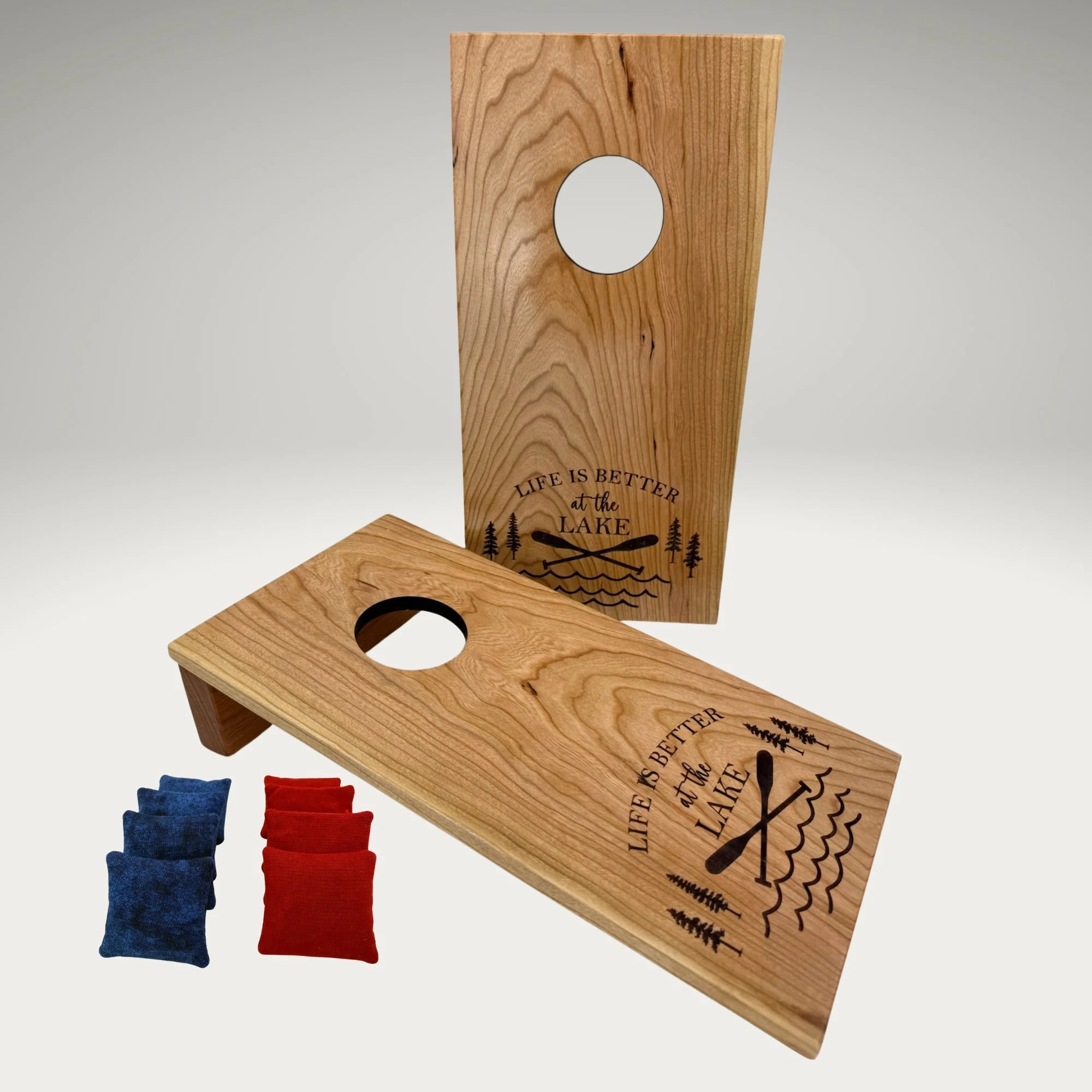 Tabletop Mini Cornhole: Lake Life in Cherry