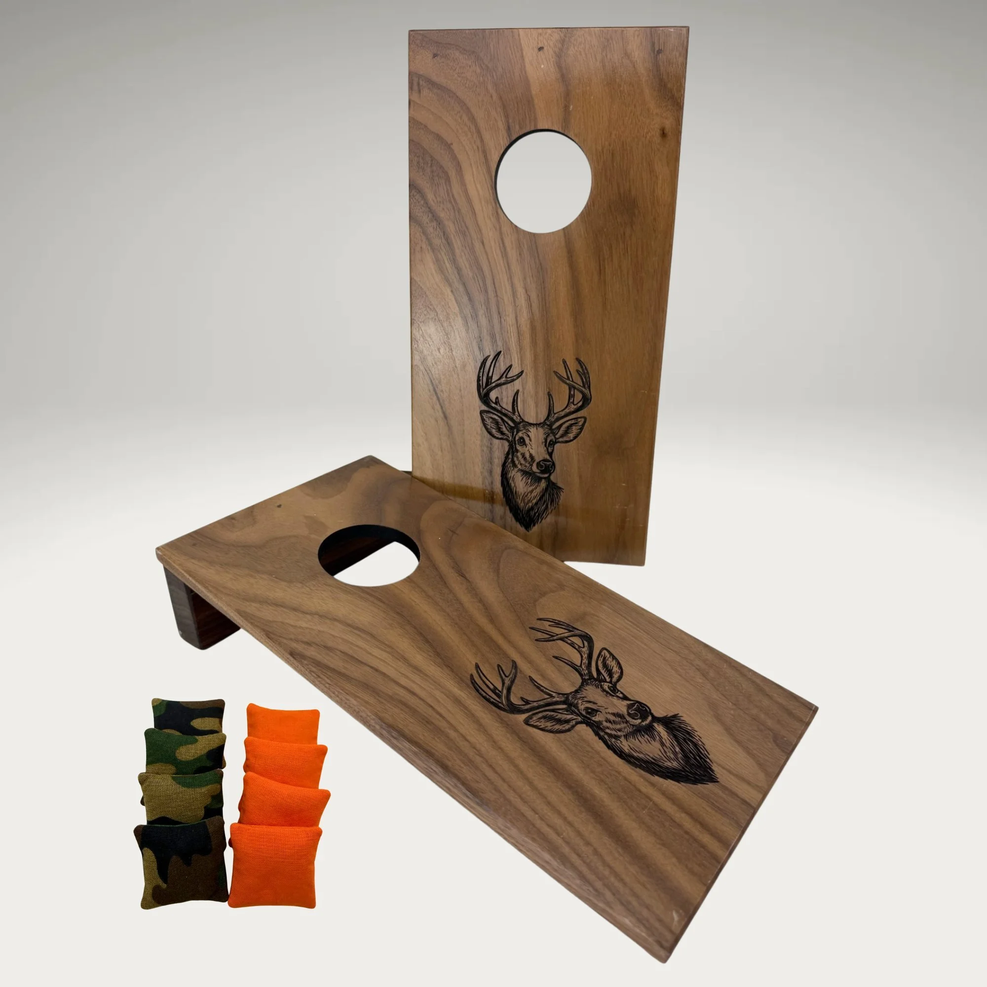 Tabletop Mini Cornhole: Deer in Walnut