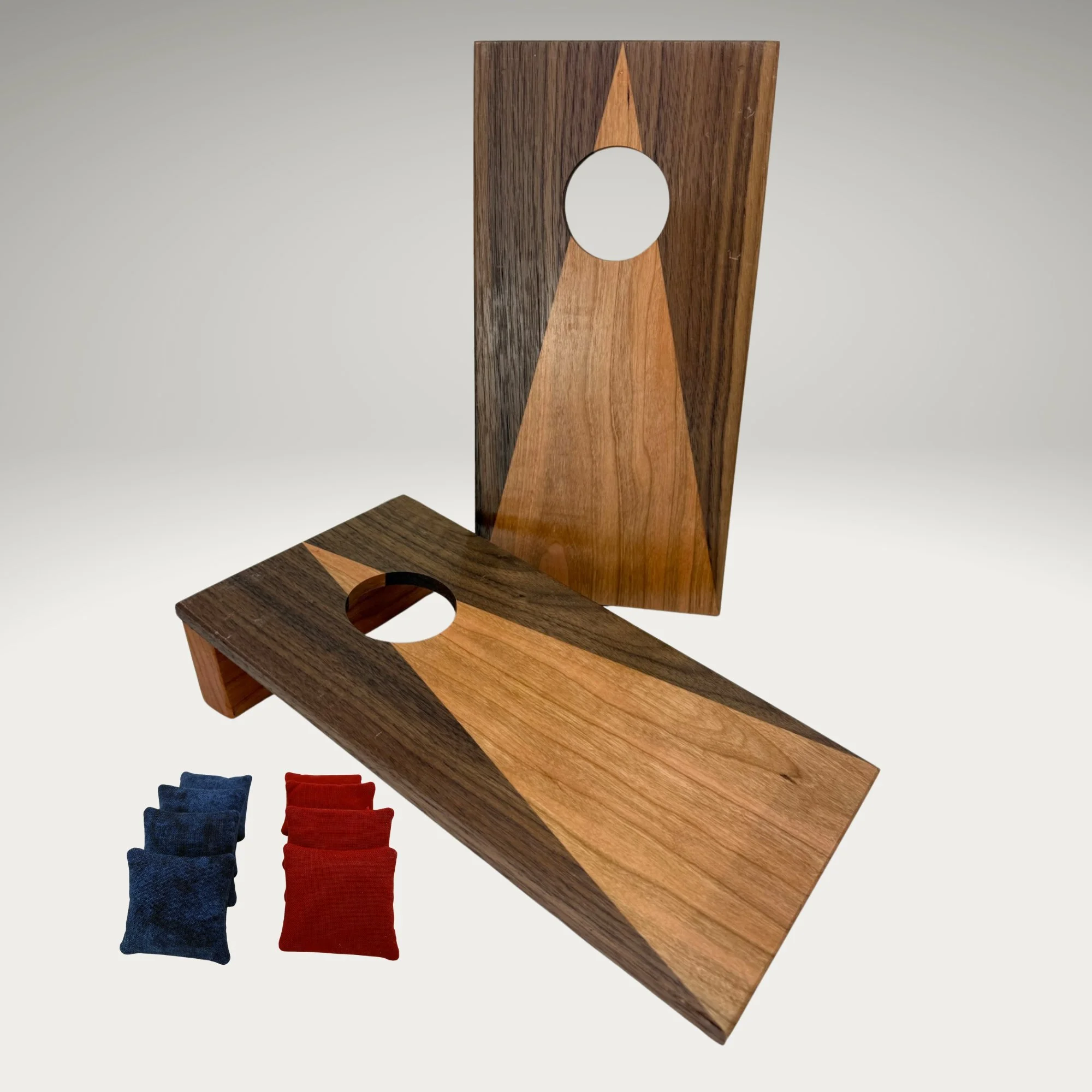 Tabletop Mini Cornhole: Two-Tone Walnut & Cherry