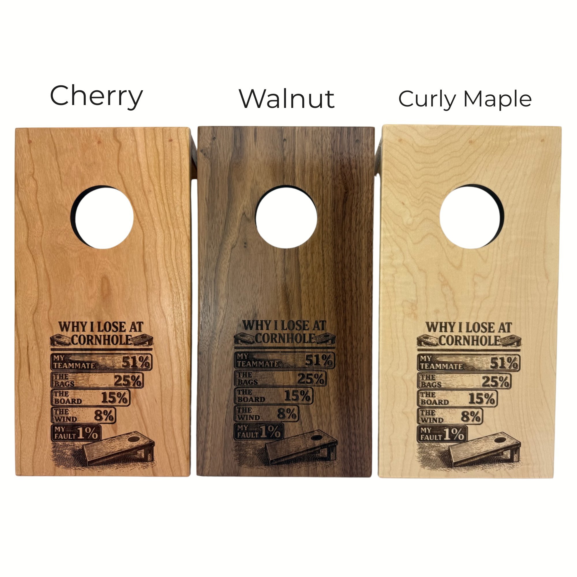Why I Lose Wood Variations. Maple, Cherry, Walnut (Copy)