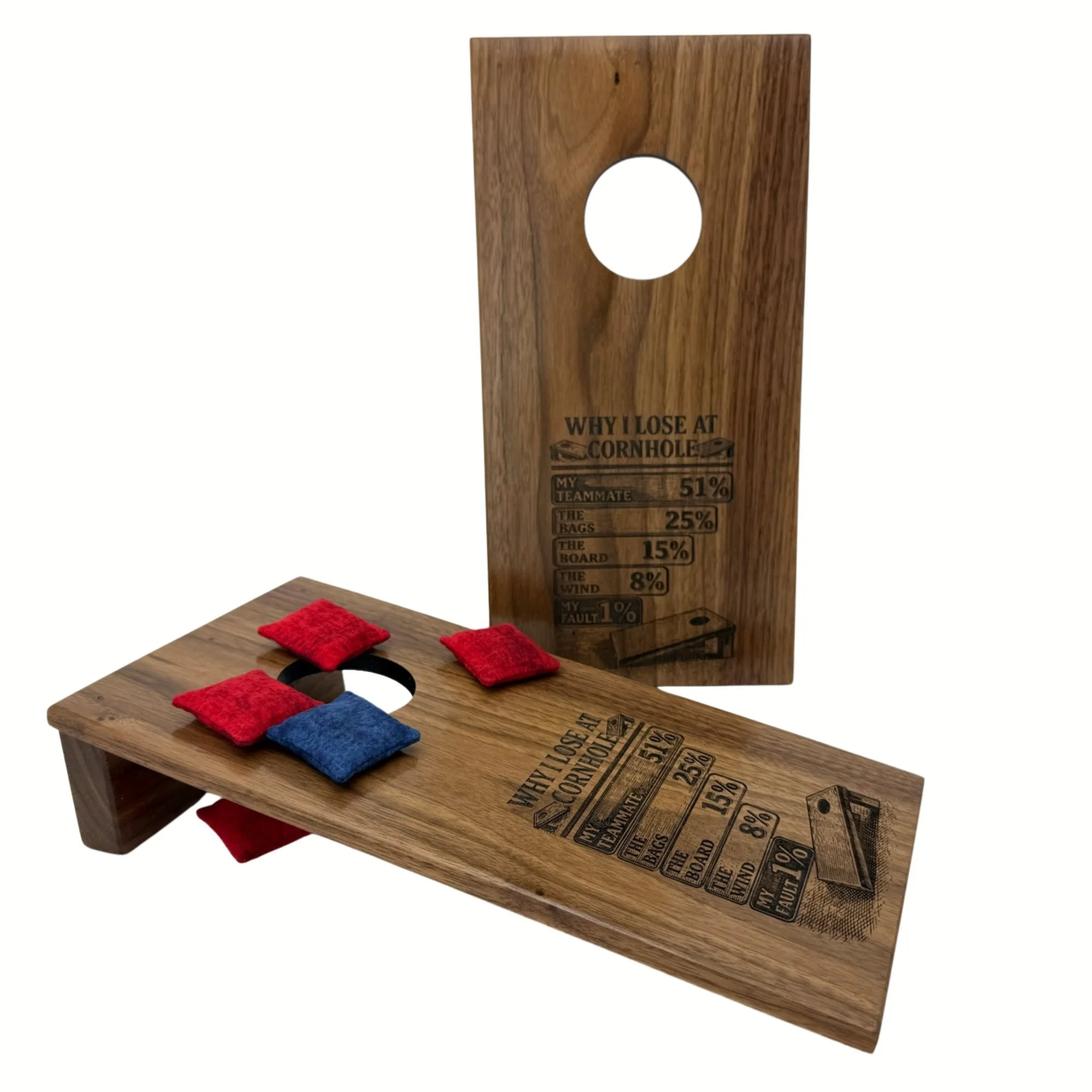 Tabletop Mini cornhole boards Why I lose game