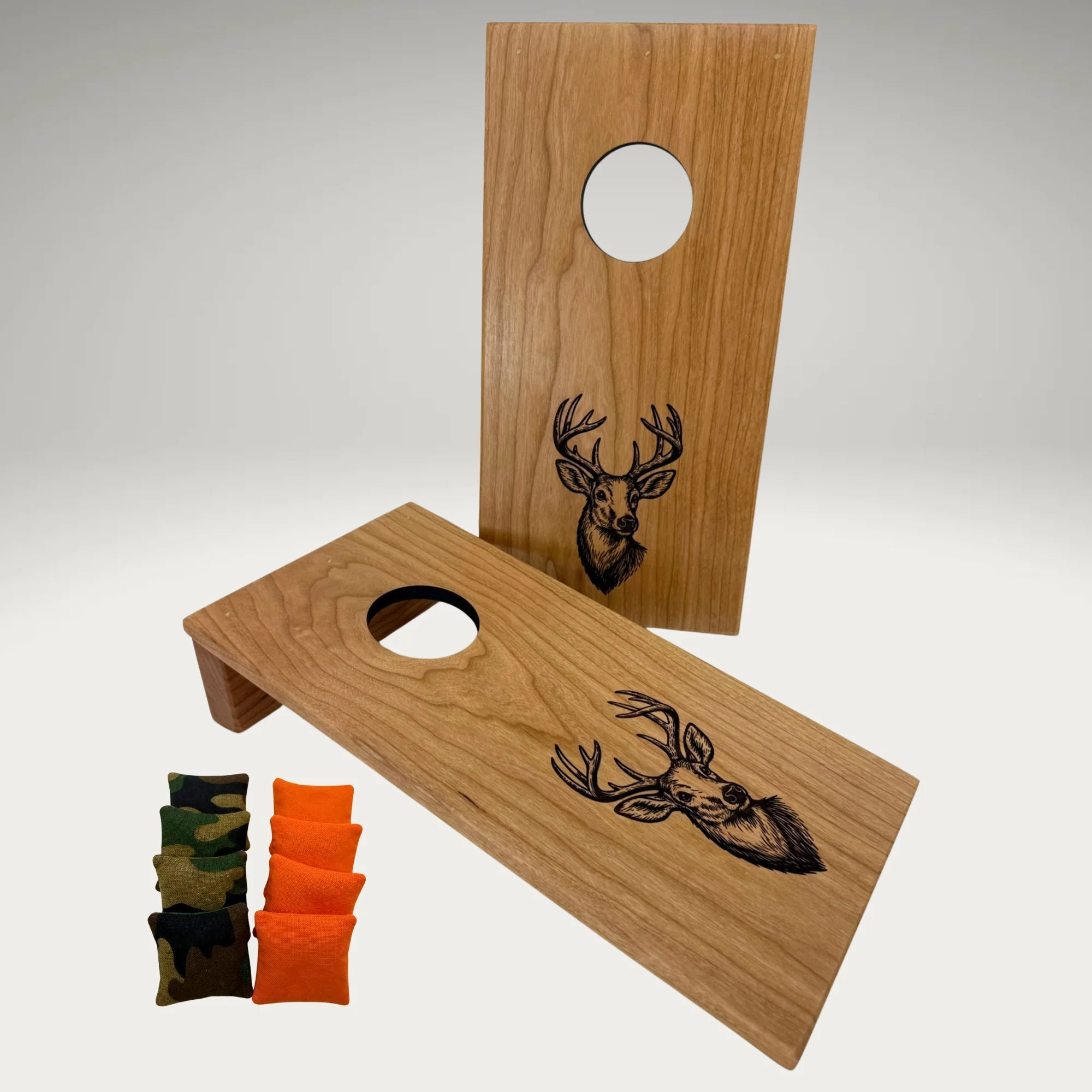 Tabletop Mini Cornhole: Deer in Cherry