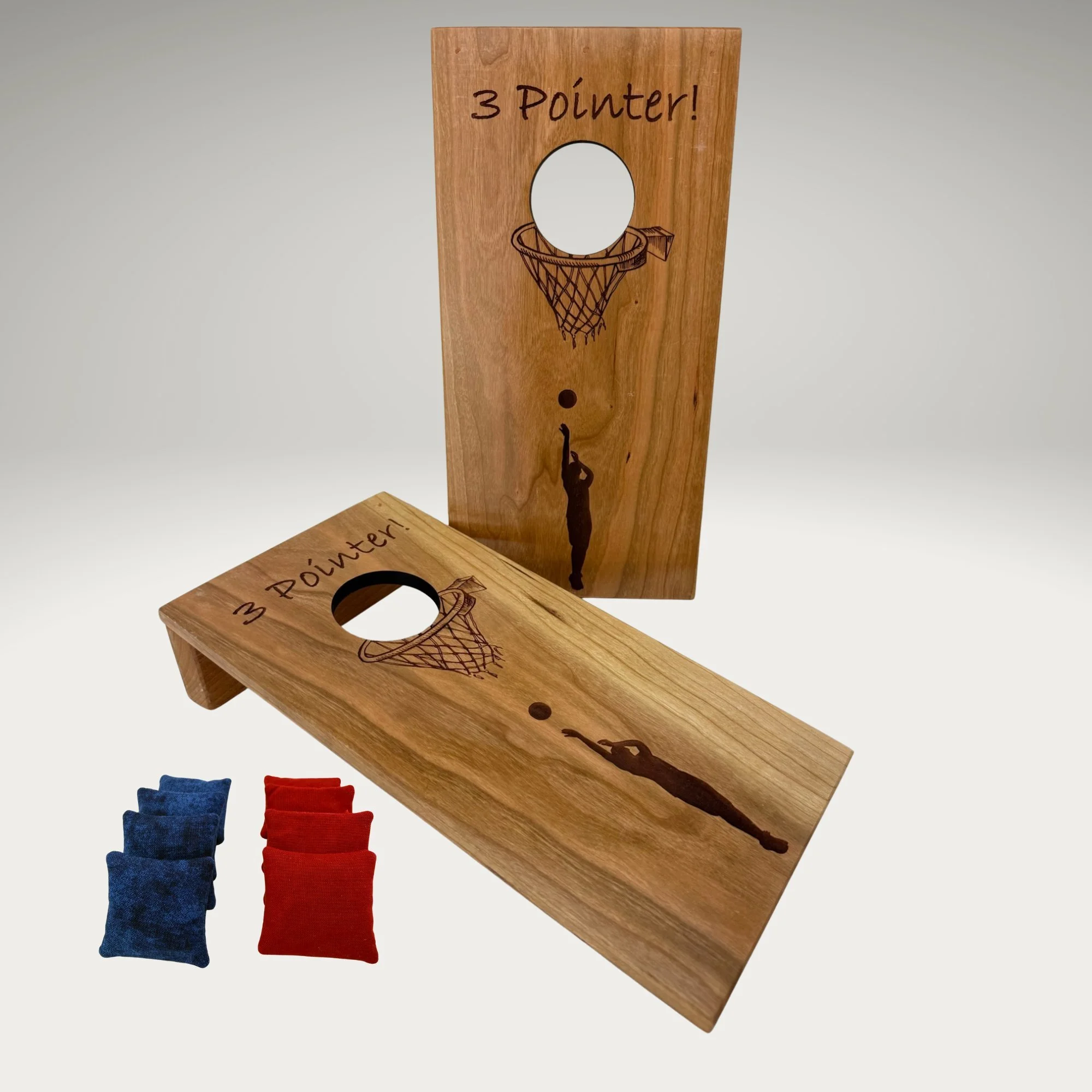 Tabletop Mini Cornhole: Basketball in Cherry