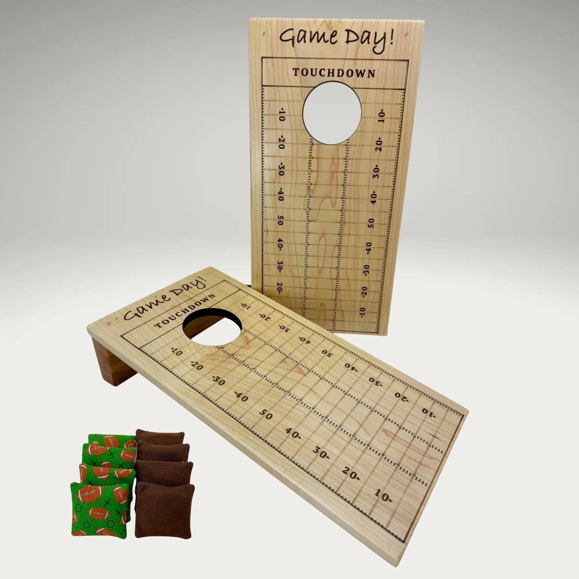 Tabletop Mini Cornhole: Game Day in Maple