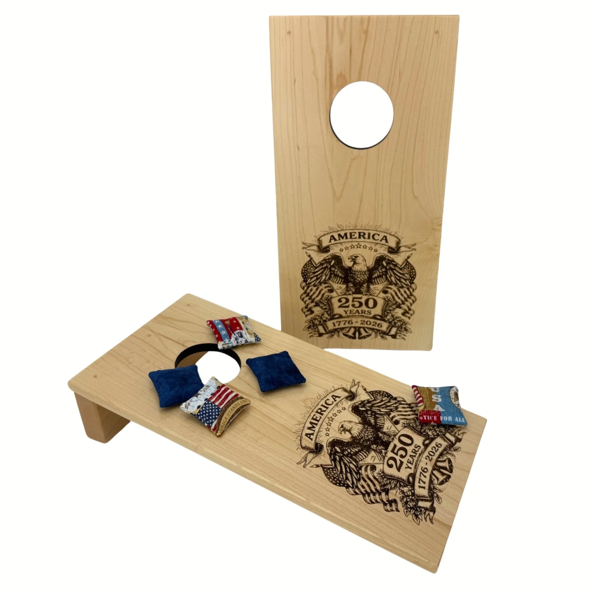Mini bags game set. 250 years USA design in maple.