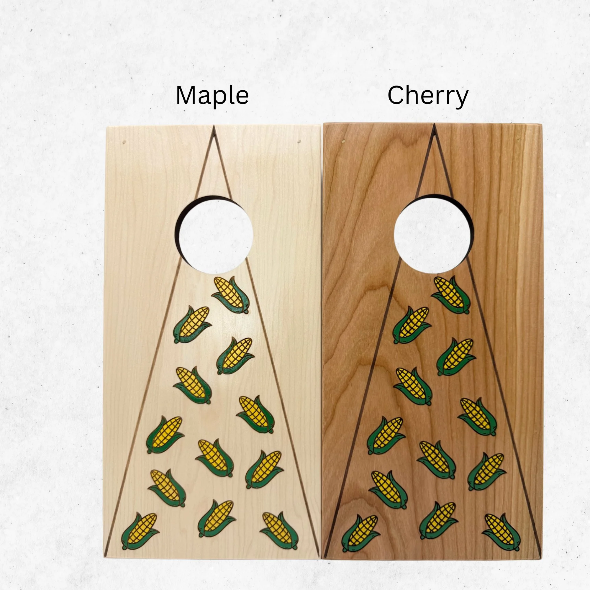 Wood variants for corn engraving. Maple, Cherry,