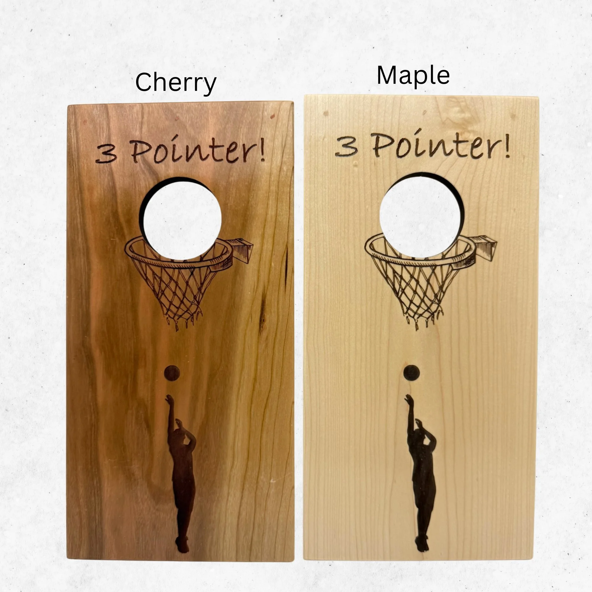 Wood variants for basketball engraving. Maple, Cherry