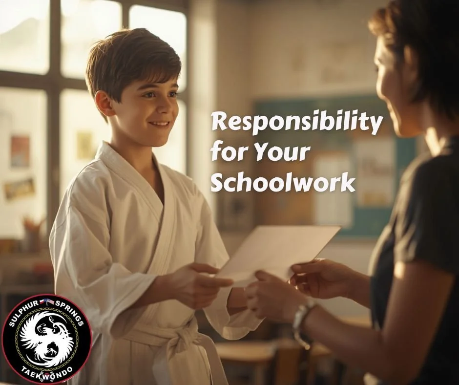 One of the biggest shifts parents notice with martial arts training is responsibility. Students learn quickly that progress doesn&rsquo;t happen by accident&mdash;it happens through effort, preparation, and follow-through.

That mindset carries into 