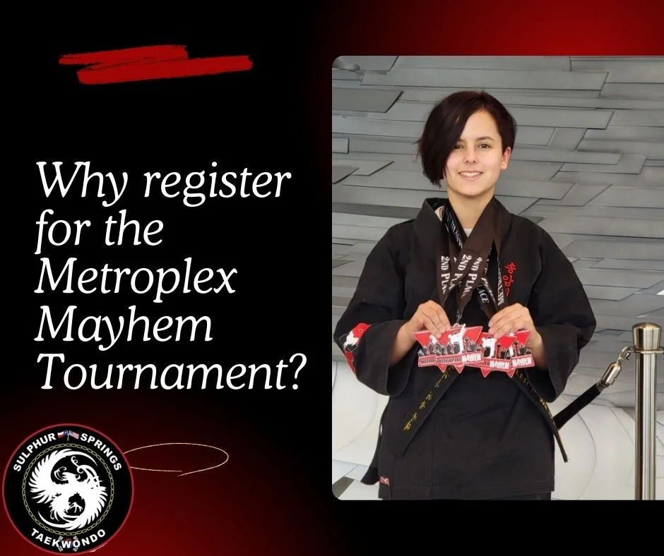 Parents at Sulphur Springs ATA Martial Arts, tournaments help students build real confidence by stepping outside their comfort zone.
Metroplex Mayhem on February 28 gives your child the chance to trust their training and believe in themselves.

👉 Re