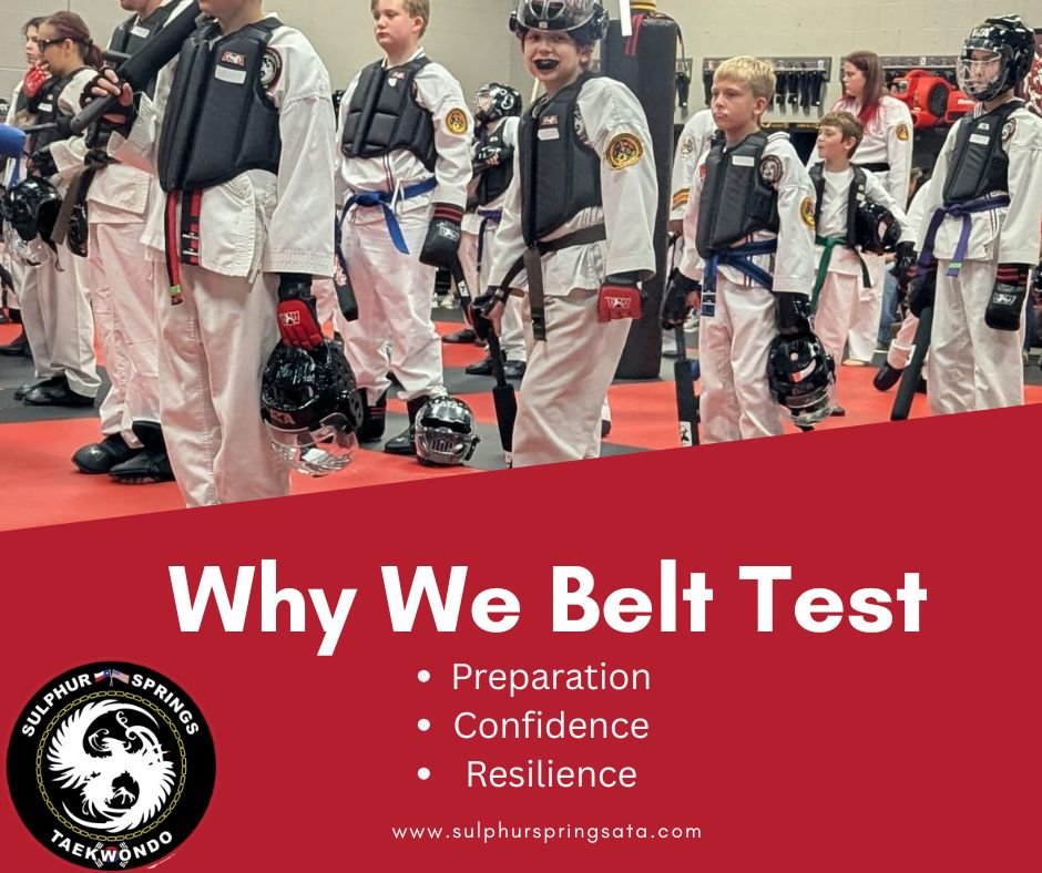 Belts matter here because they represent something real.

Belt tests ensure every student is promoted based on:
⭐ skill
⭐ effort
⭐ discipline
⭐ character

When students earn their rank the right way, it makes every belt more meaningful&mdash;and ever