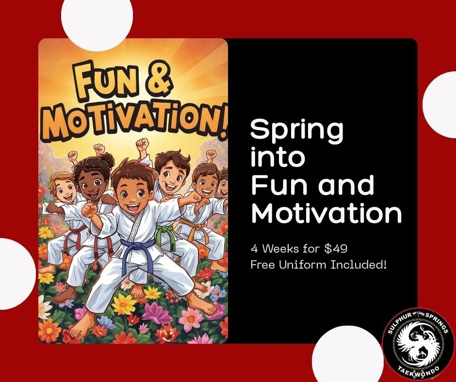 Spring Break may be relaxing, but after the break, your kids can have fun while staying motivated! 🎉

At Sulphur Springs ATA, students enjoy exciting classes, interactive games, and challenges that keep them engaged. Martial arts makes learning fun,