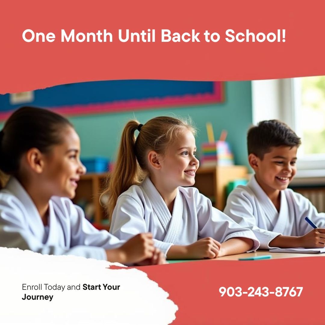 Summer is flying by! In just one month, students will head back to school. Now is the perfect time to build confidence, focus, and discipline before the first bell rings.

Give your child an advantage that lasts all school year through martial arts t