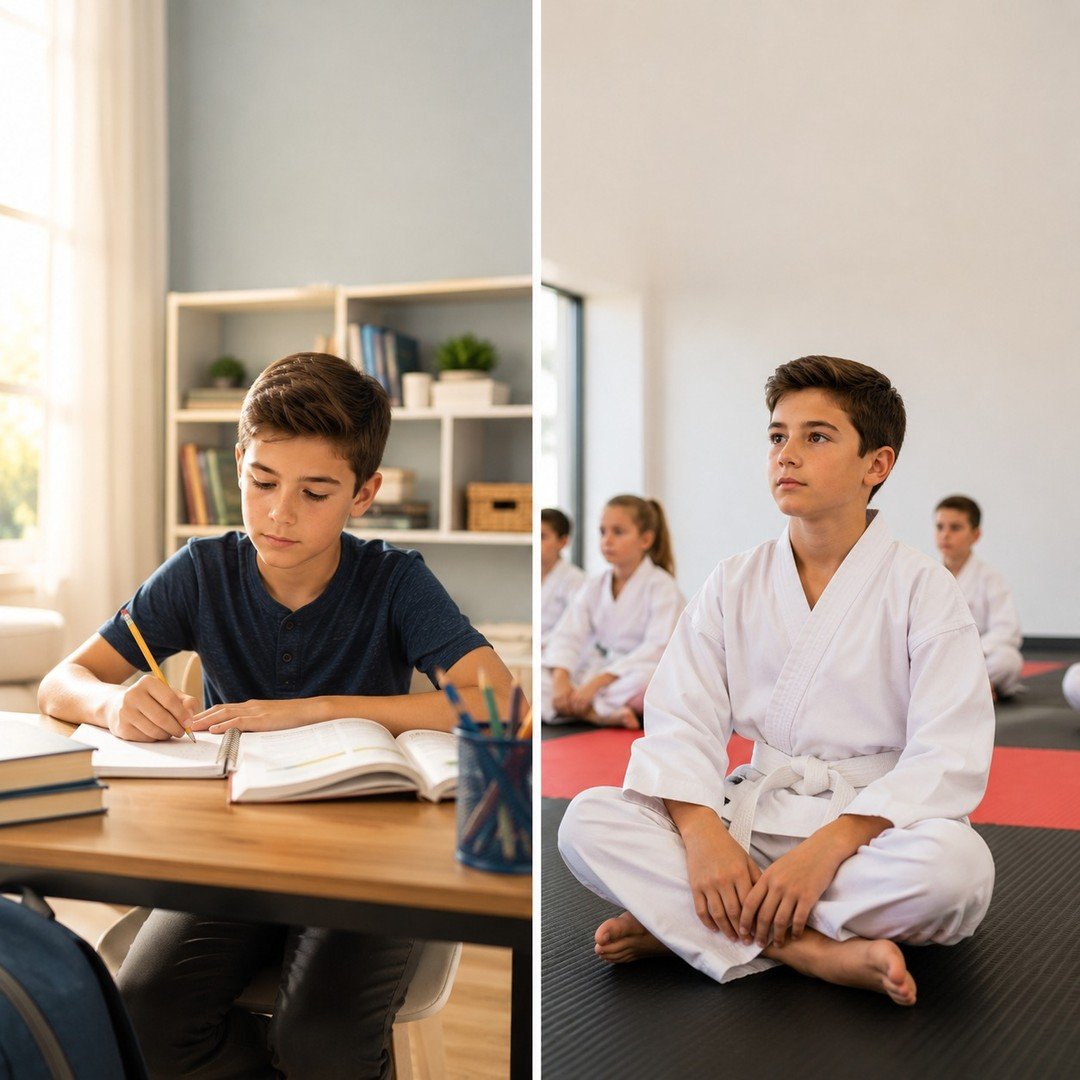 📖 Homework can be one of the biggest battles after school&mdash;but the ability to focus is a skill that can be developed.

Martial arts teaches students to eliminate distractions, stay engaged, and finish what they start. Those same habits make hom