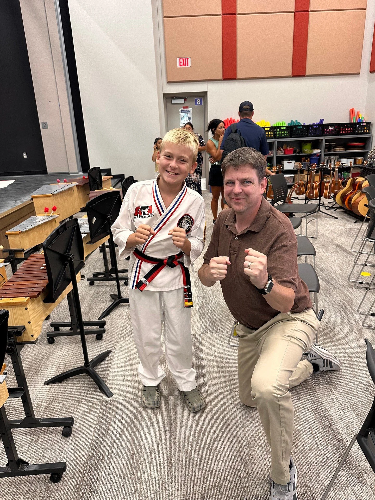 When meet the teacher night is on the night you get your black belt, you go in uniform and show how martial arts kids are prepared with school supplies bring paper and pencils.