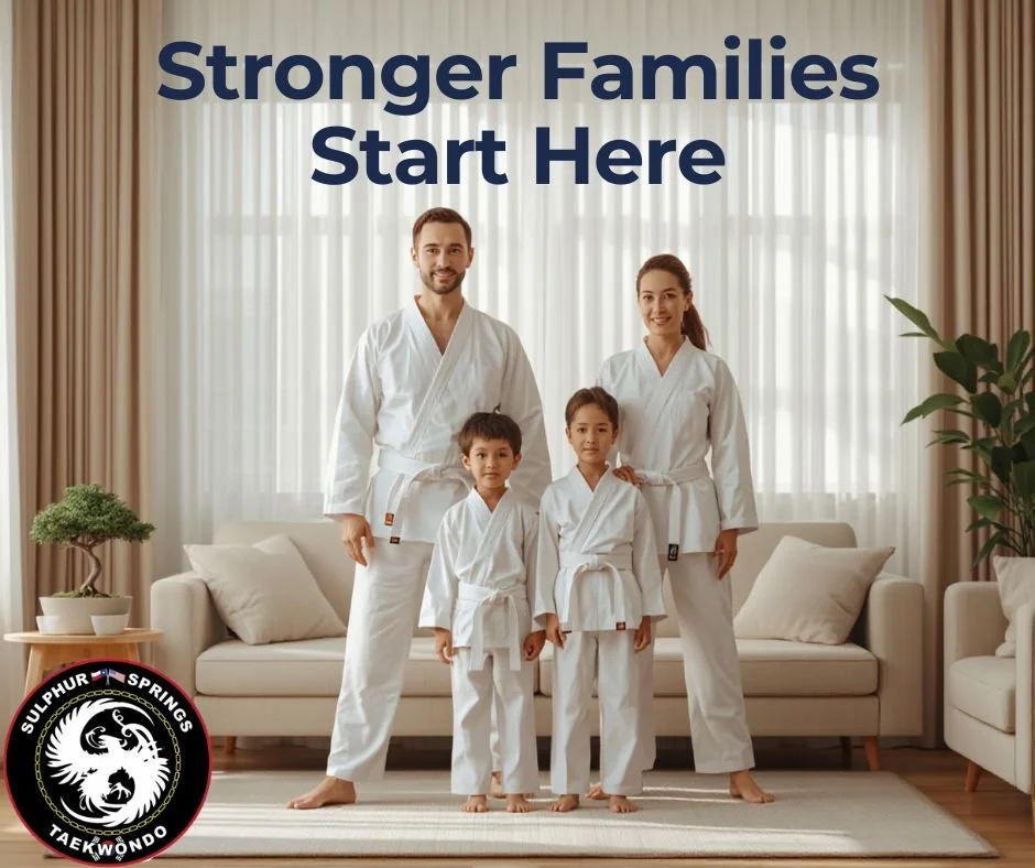 The lessons learned in martial arts don't stay in the dojang.

Students learn respect, responsibility, honesty, and kindness&mdash;values that strengthen families as much as they strengthen individuals.

When parents and instructors work together, ch