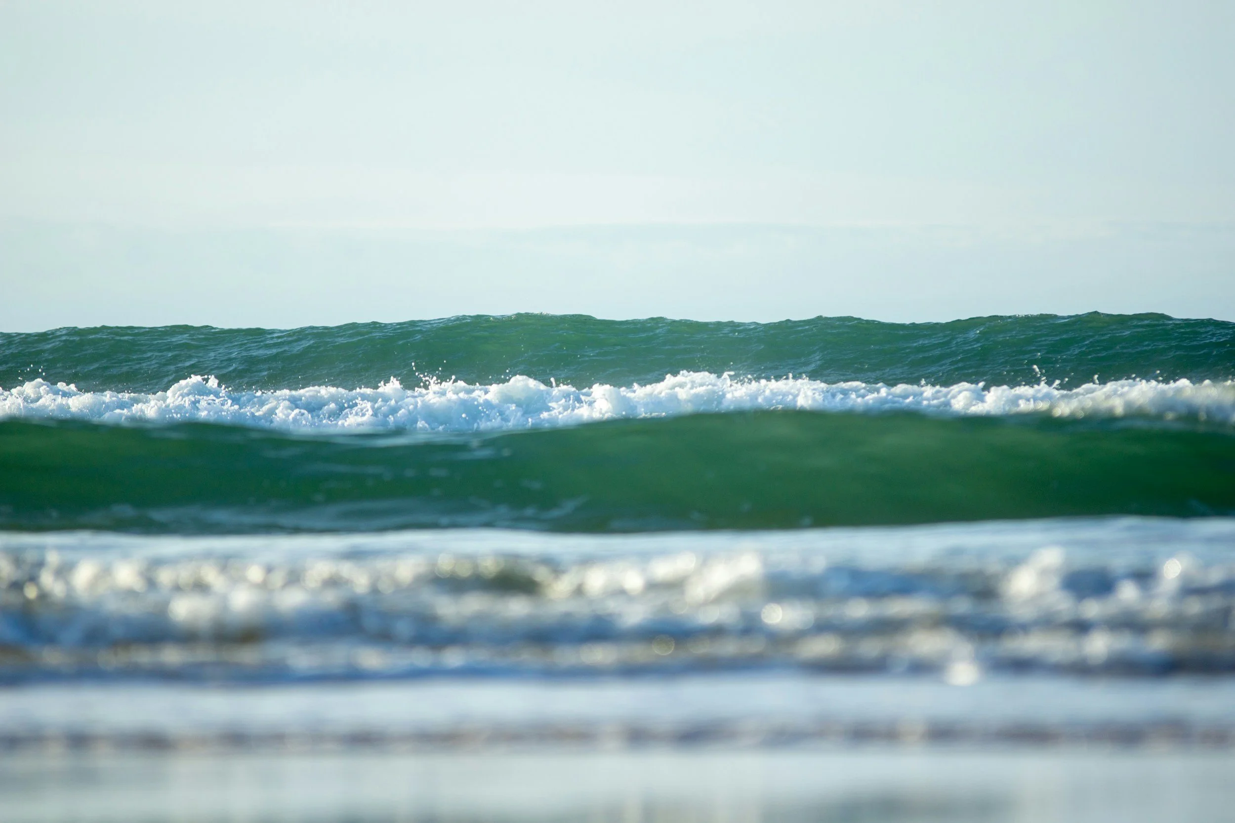 Waves crashing near the shore 