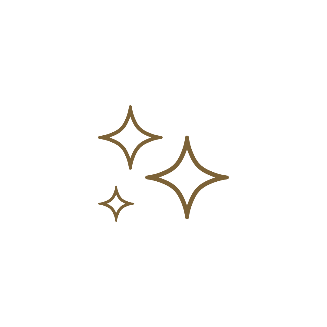 Three gold stars of varying sizes on a black background.