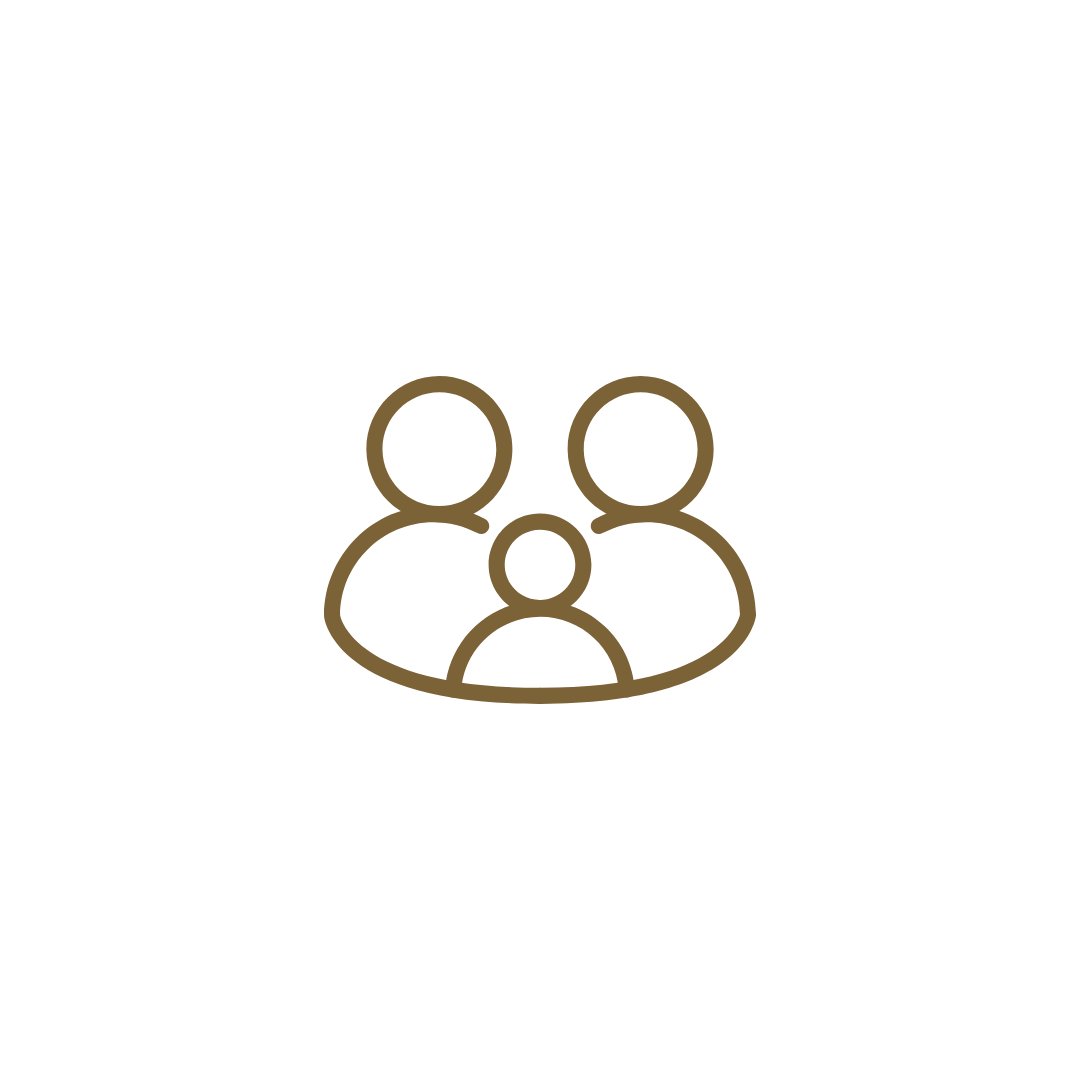 Icon of three people, representing user or group.