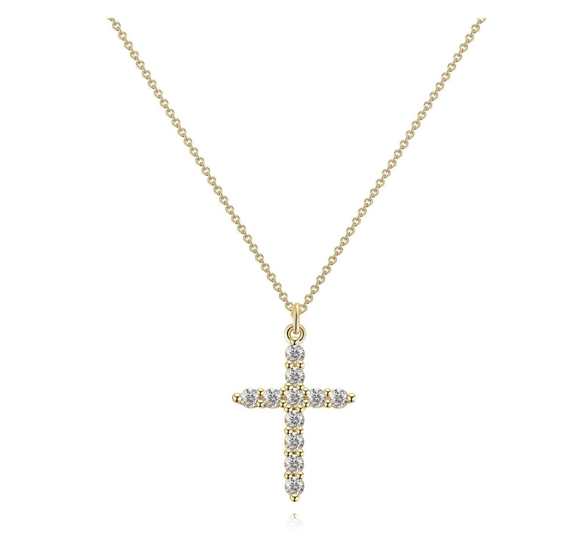 Amelia - Gold Crystal Cross Necklance.jpg
