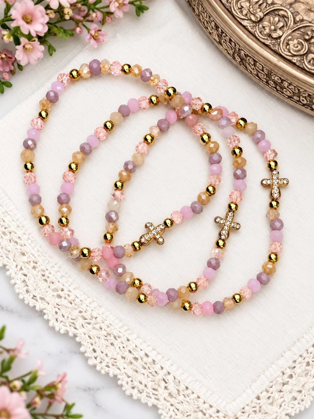 Pink Pastel Triple Strand Bracelets.jpg
