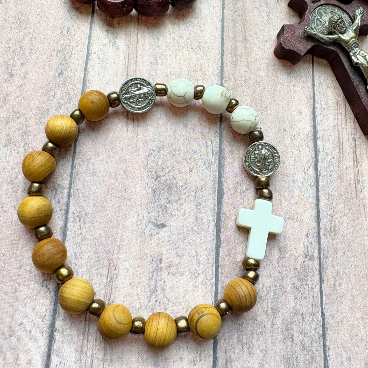 Olivewood Rosary Bracelet