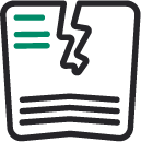 Illustration of a torn piece of paper with lines of text