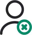 Icon with a silhouette of a person and a plus sign